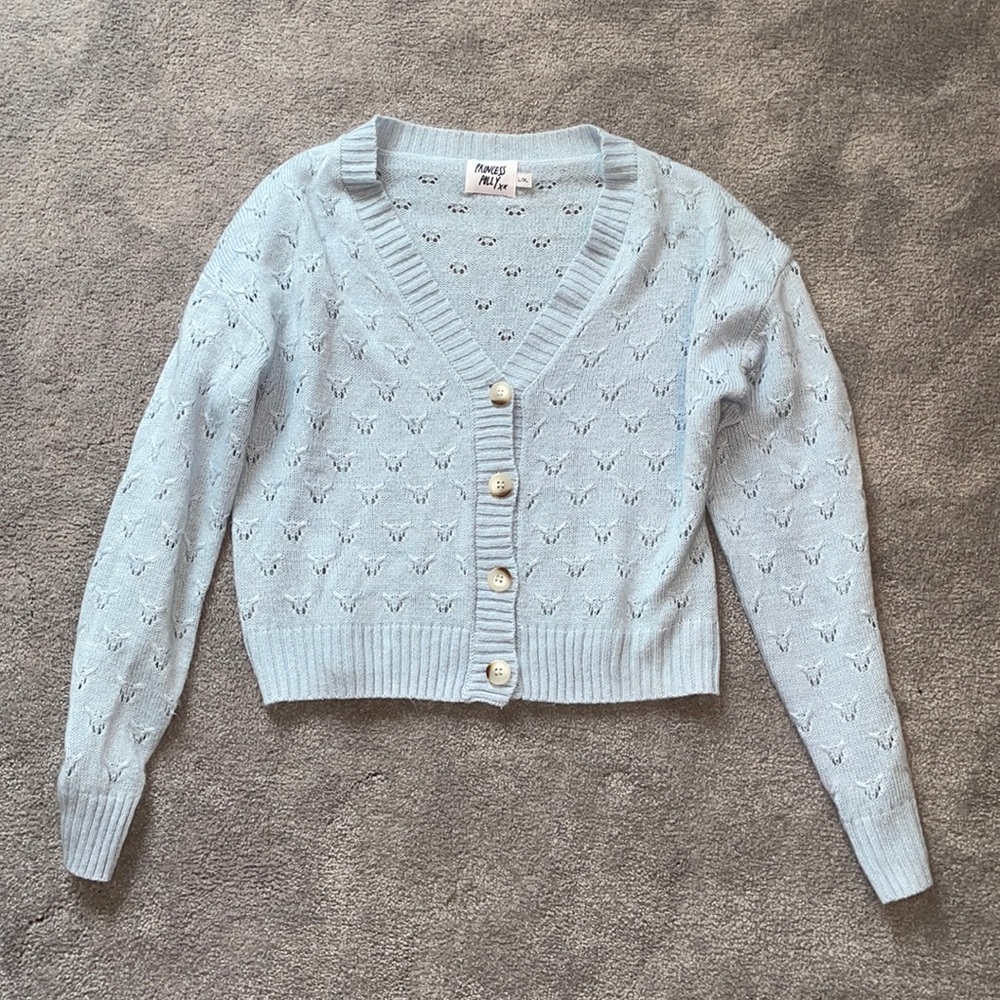 Princess Polly light blue cardigan sweater